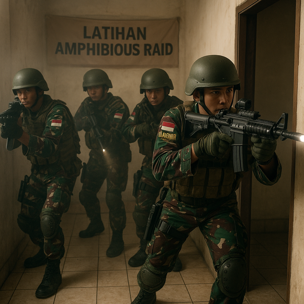 Bedah Prosedur Room Clearing Pasukan Marinir dalam Latihan 'Amphibious Raid'