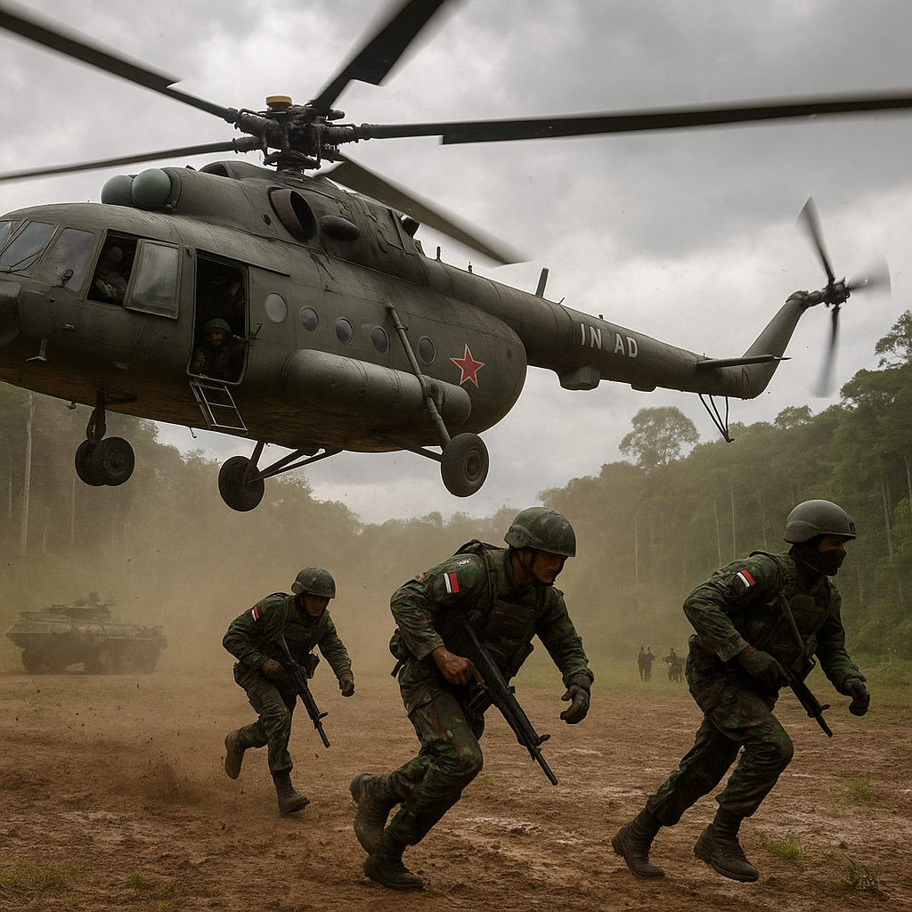 Latihan 'Air Assault' Batalyon Kavaleri dengan Helikopter Mi-17 di Kalimantan