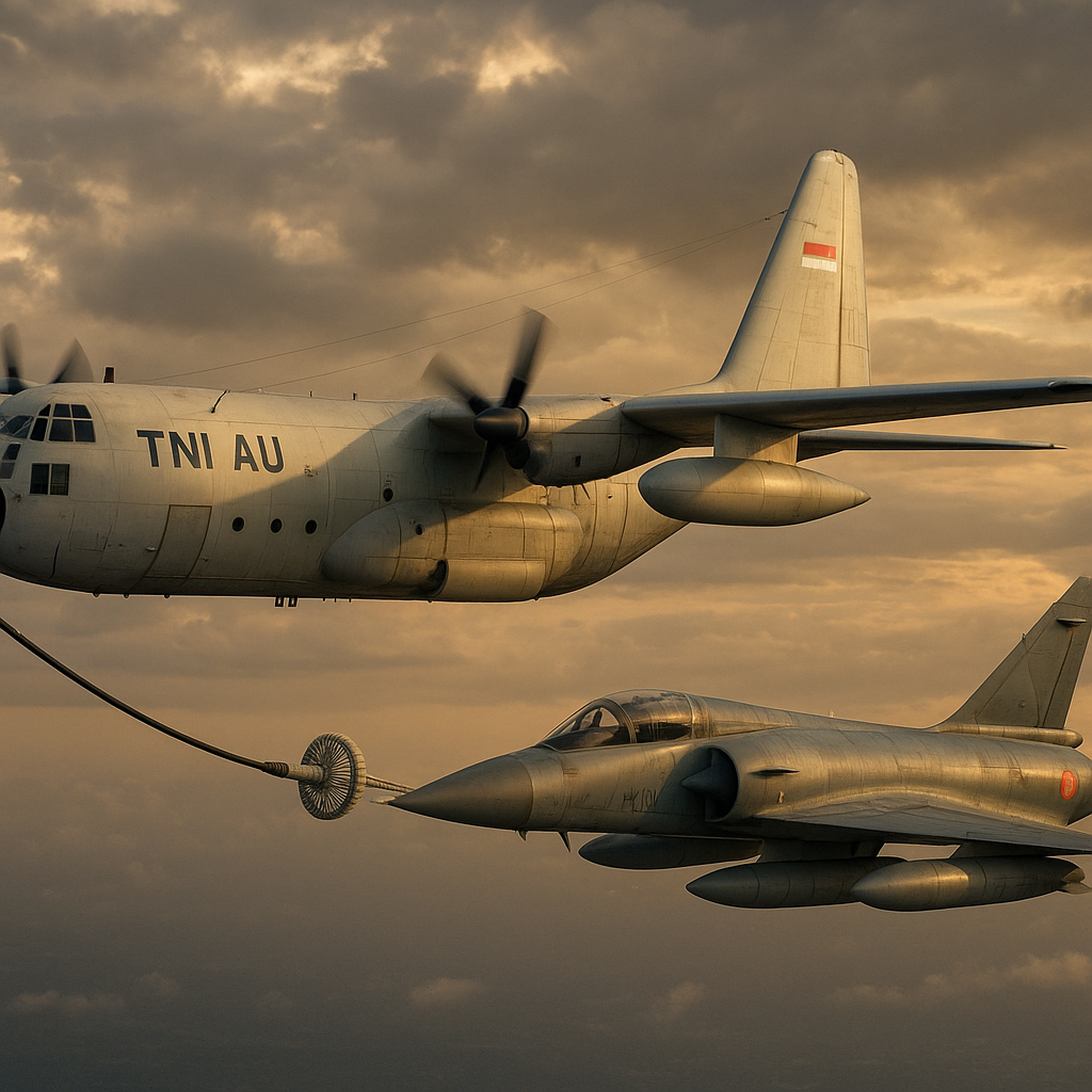TNI AU Uji Operasi Tanker-to-Fighter Aerial Refueling dengan Pesawat KC-130B