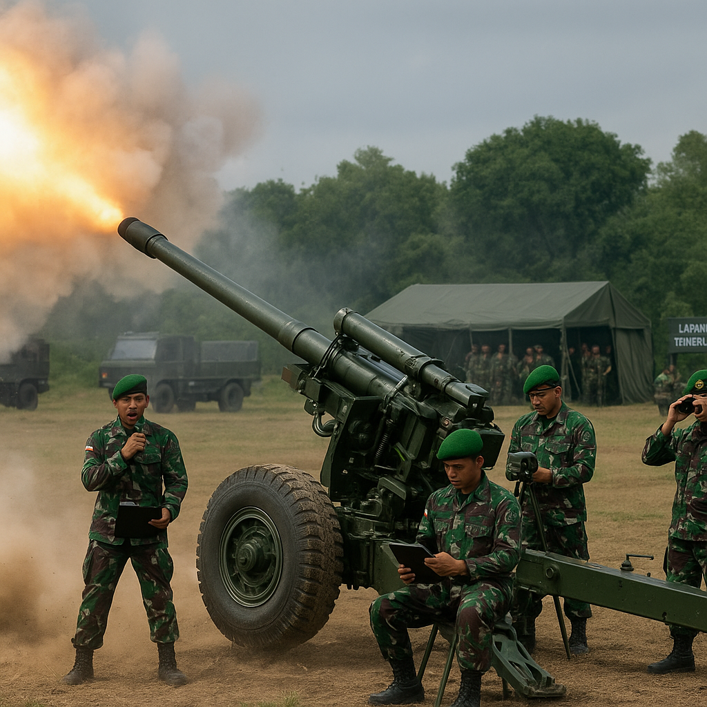 Latihan Kesiapan Tempur Artileri Medan Kodam Jaya di Lapangan Tembak Cikelet