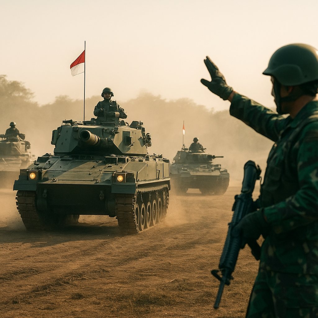 Pusat Pendidikan Kavaleri TNI AD Latih Manuver Tank dan Kendaraan Tempur Lapis Baja
