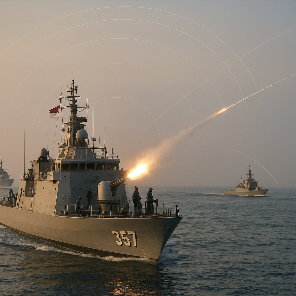 Simulasi Penangkalan Rudal TNI AL di Selat Sunda: Analisis Formasi dan Prosedur