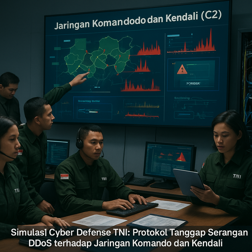 Simulasi Cyber Defense TNI: Protokol Tanggap Serangan DDoS terhadap Jaringan Komando dan Kendali