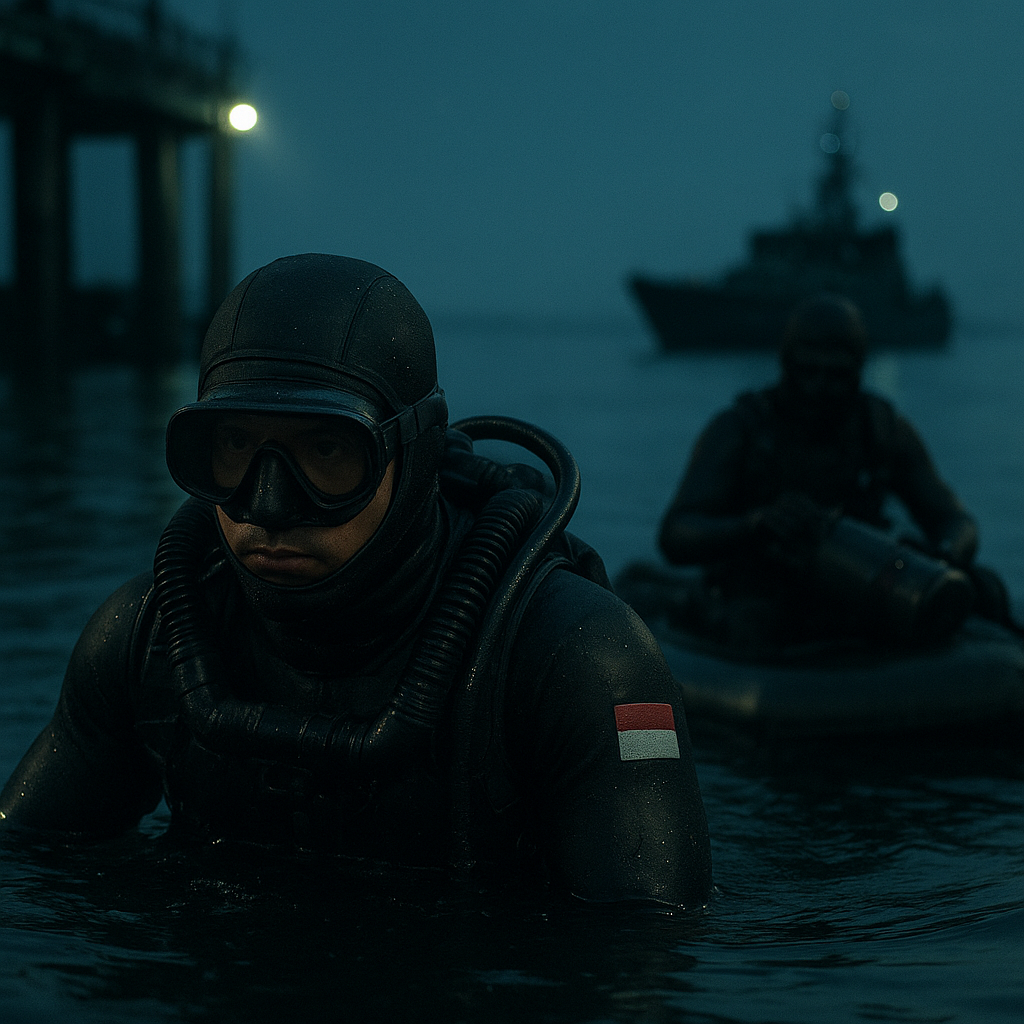 Bedah Operasi Silent Drill Pasukan Katak: Infiltrasi Submerged untuk Penempatan Charge di Sasaran Marinir