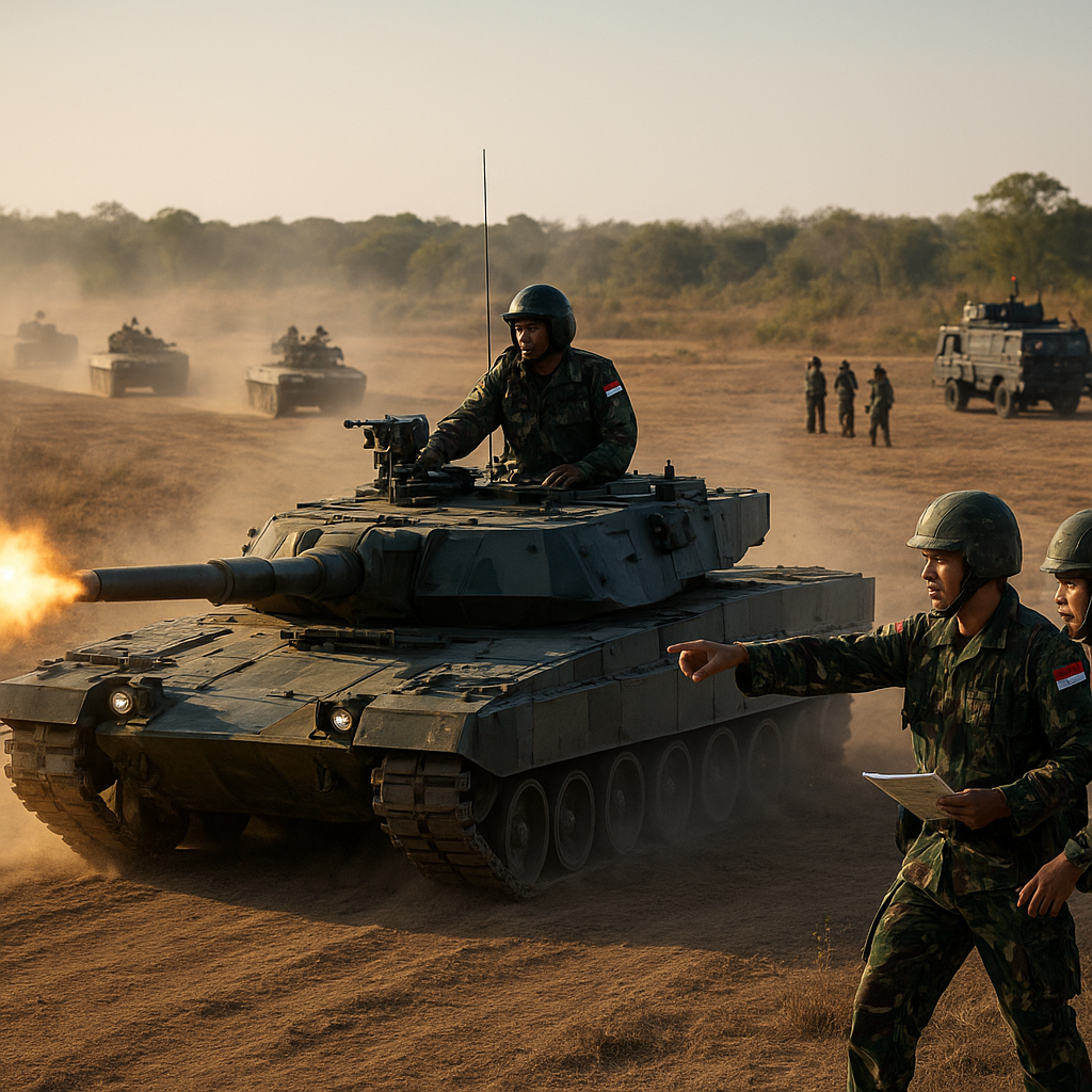 Batalyon Kavaleri Latih Tank Platoon Battle Drill di Lapangan Tembak