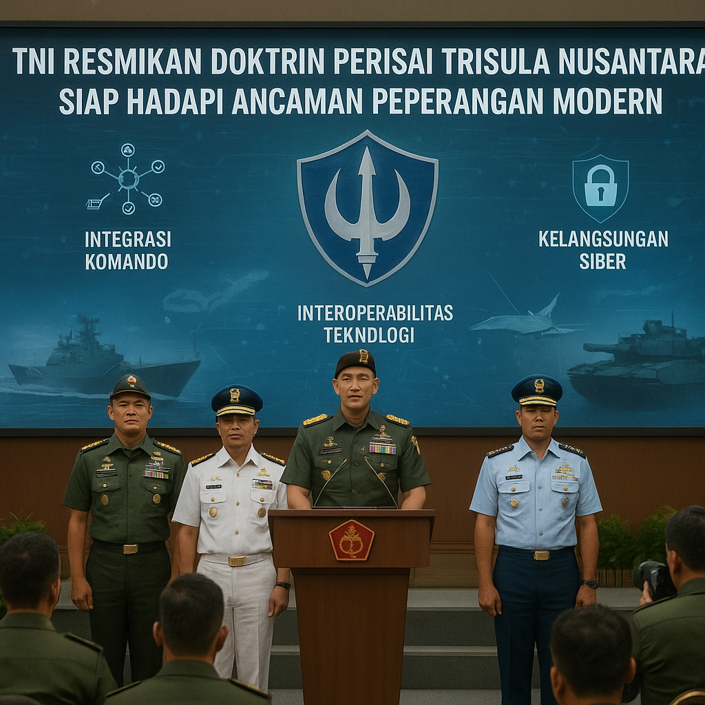 TNI Resmikan Doktrin Perisai Trisula Nusantara, Siap Hadapi Ancaman Peperangan Modern