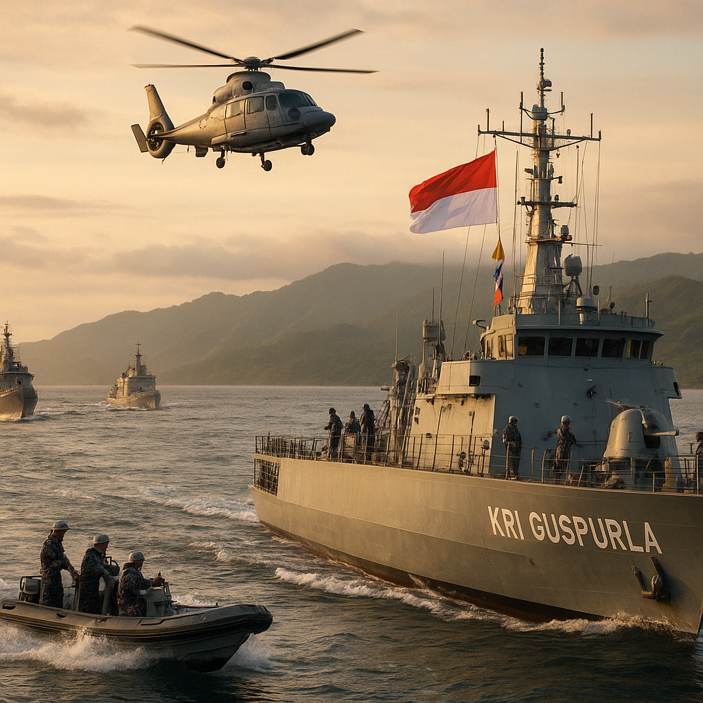 KRI Guspurla Koarmada III Gelar Latihan Gabungan di Perairan Papua, Perkuat Kesiapan Tempur Operasi Siaga Purla 2026