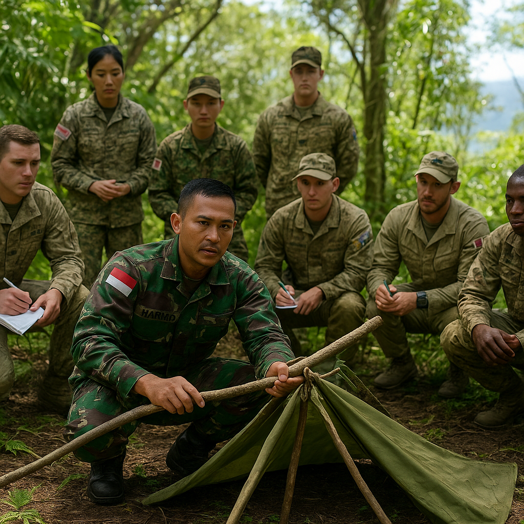 Marinir TNI AL mengajarkan bertahan hidup di hutan pada RIMPAC