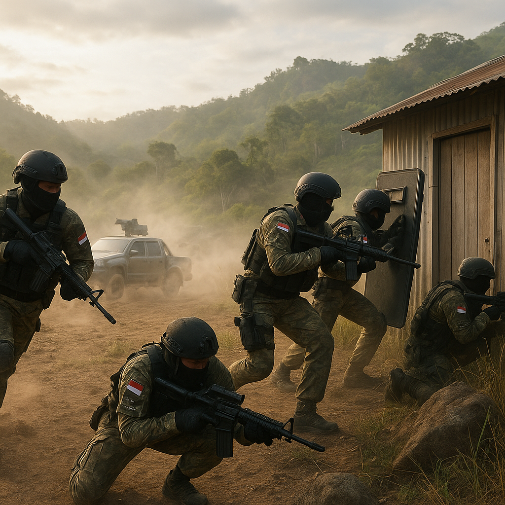 Latihan Tempur Satgas Madago Raya, Terapkan Taktik Raid dan Ambush di Lahan Kompleks