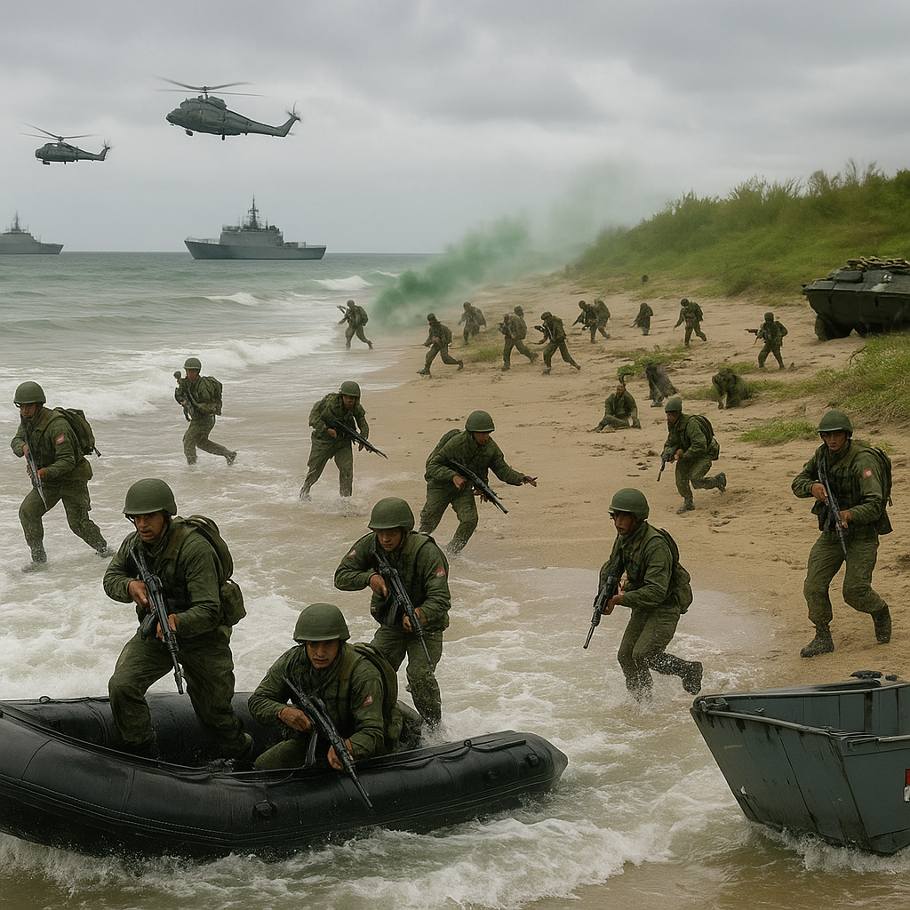 Satuan Bravo 90 Kostrad Latih Infiltrasi Amphibi dan Beach Clearing di Pantai Selatan Jawa