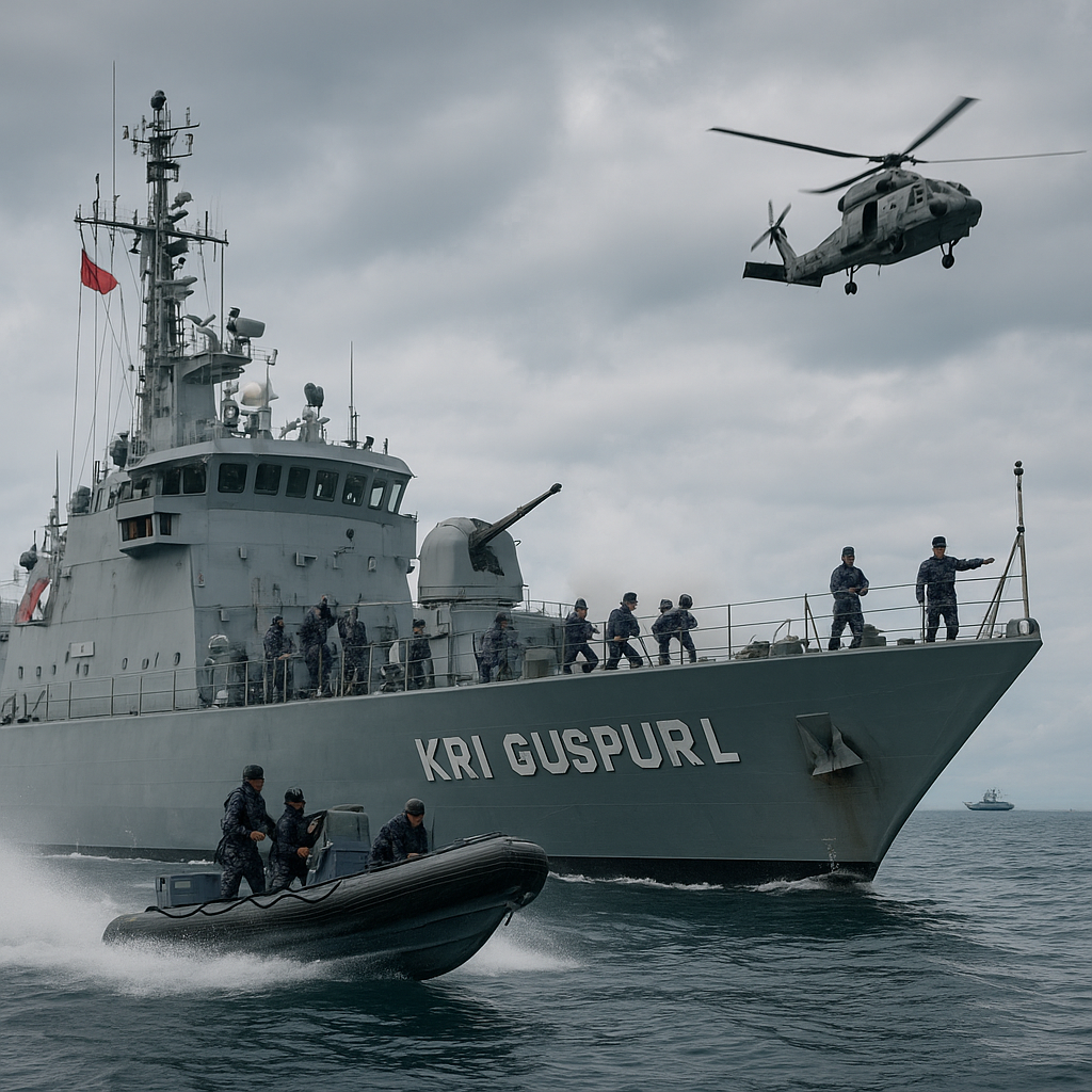 KRI Guspurla Koarmada III Gelar Latihan Gabungan di Perairan Papua, Perkuat Kesiapan Tempur Operasi Siaga Purla 2026