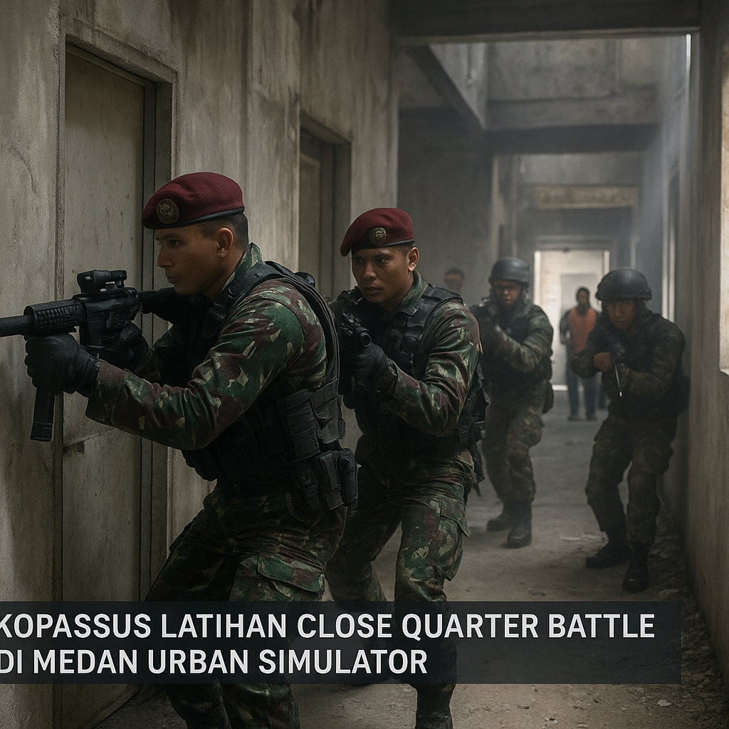 Kopassus Latihan Close Quarter Battle di Medan Urban Simulator