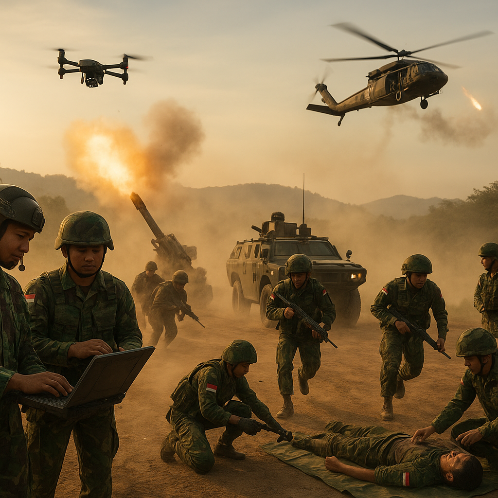 Simulasi Combined Arms Operation TNI di Kawasan Perbatasan