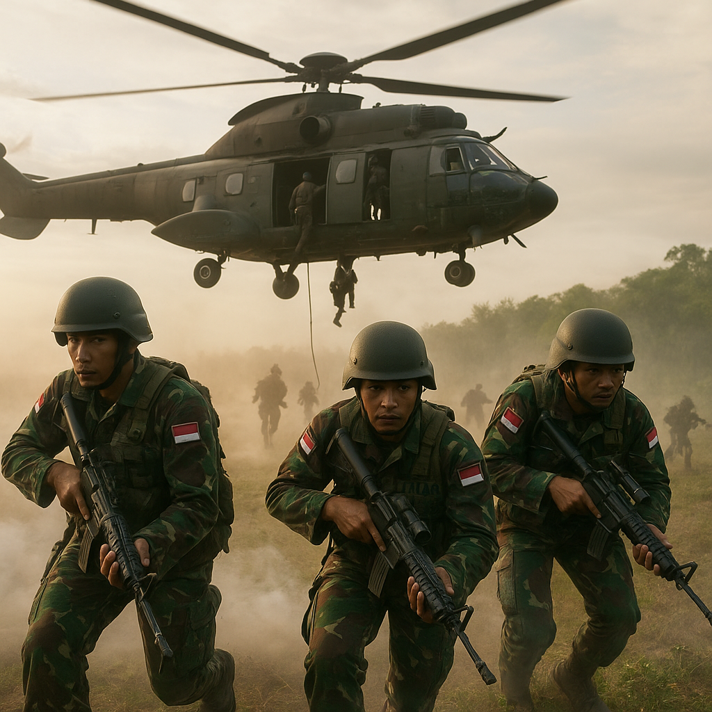 Penerbad TNI AD Gelar Latihan Air Assault dengan Skenario Pengambilalihan Pangkalan Musuh