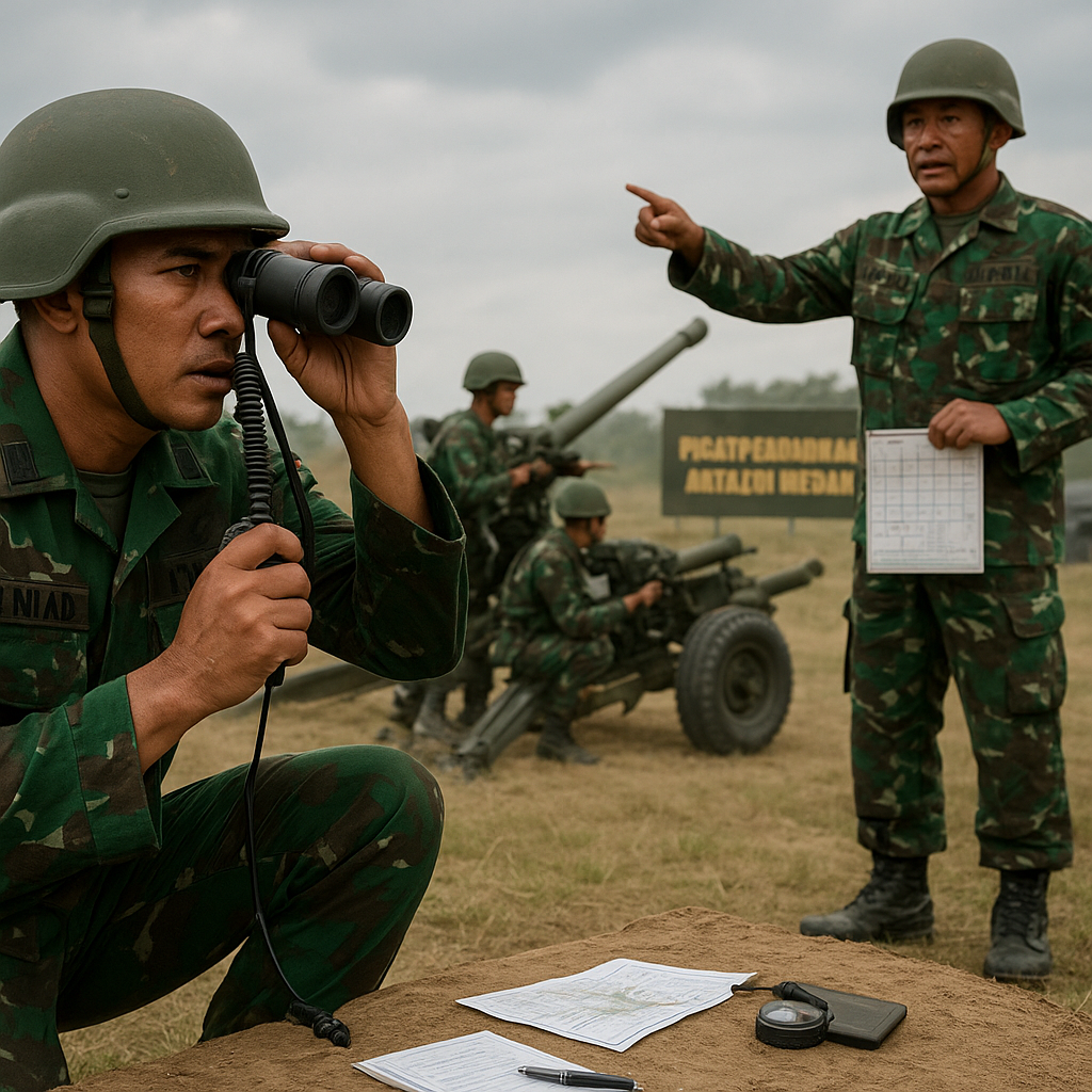 Pusat Pendidikan Artileri Medan TNI AD Latih Prosedur Call For Fire yang Presisi