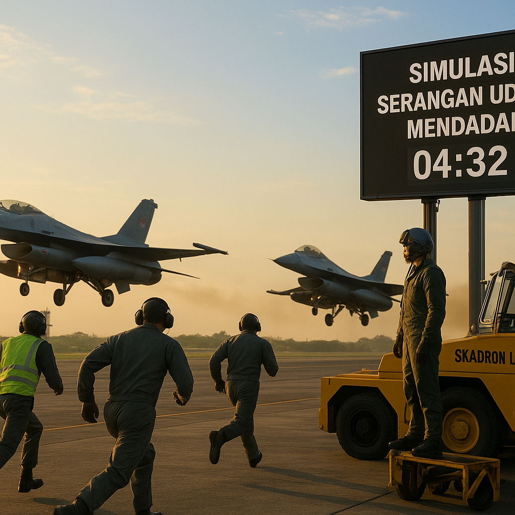 Simulasi Serangan Udara Mendadak, Skadron Udara 14 TNI AU Gelar Latihan Penangkalan