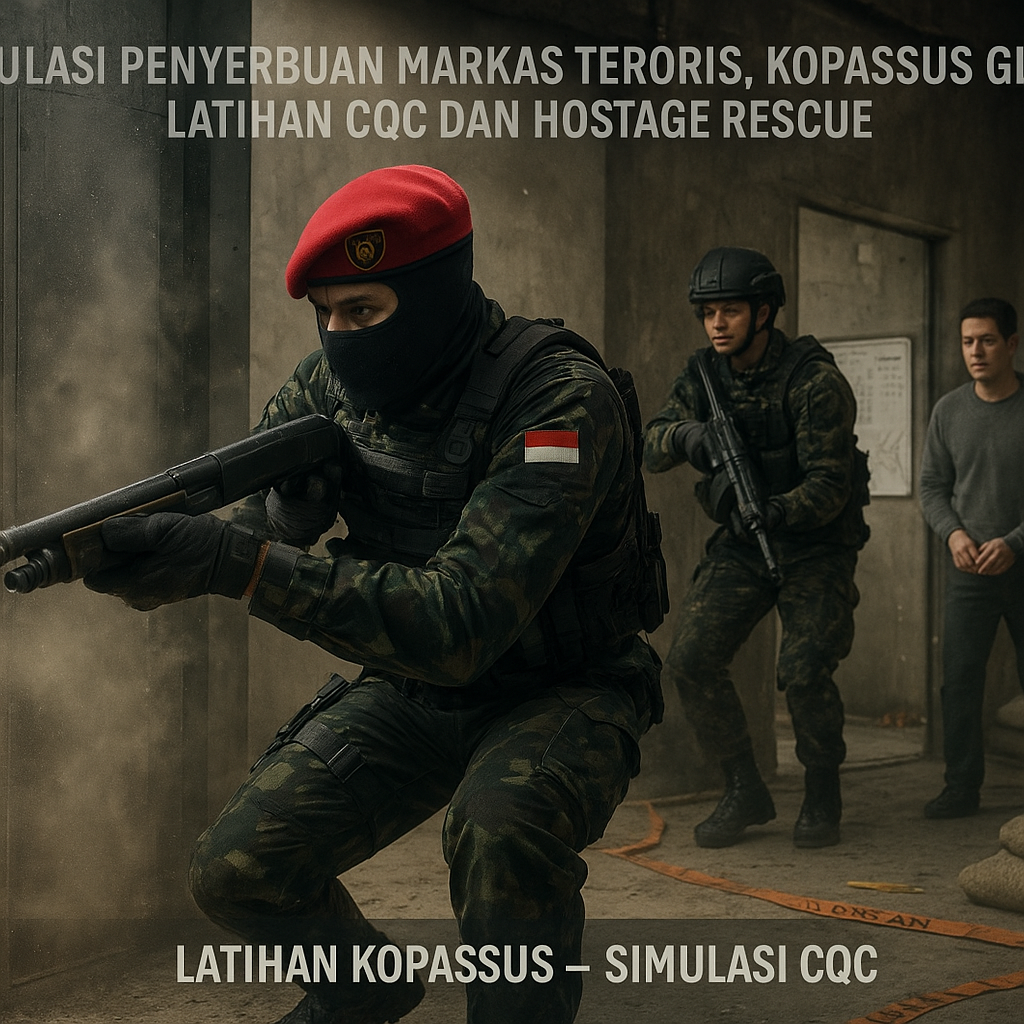 Simulasi Penyerbuan Markas Teroris, Kopassus Gelar Latihan CQC dan Hostage Rescue