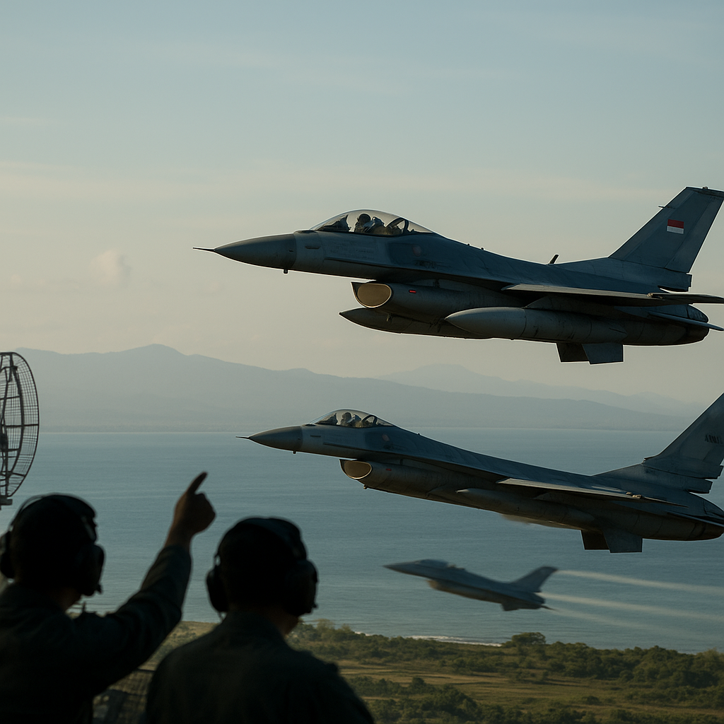 Latihan Tempur Udara: Skema CAP dan Sweep oleh Skadron F-16 TNI AU