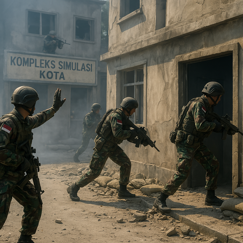 Bedah Taktik Urban Warfare oleh Batalyon Raider TNI AD di Kompleks Simulasi Kota