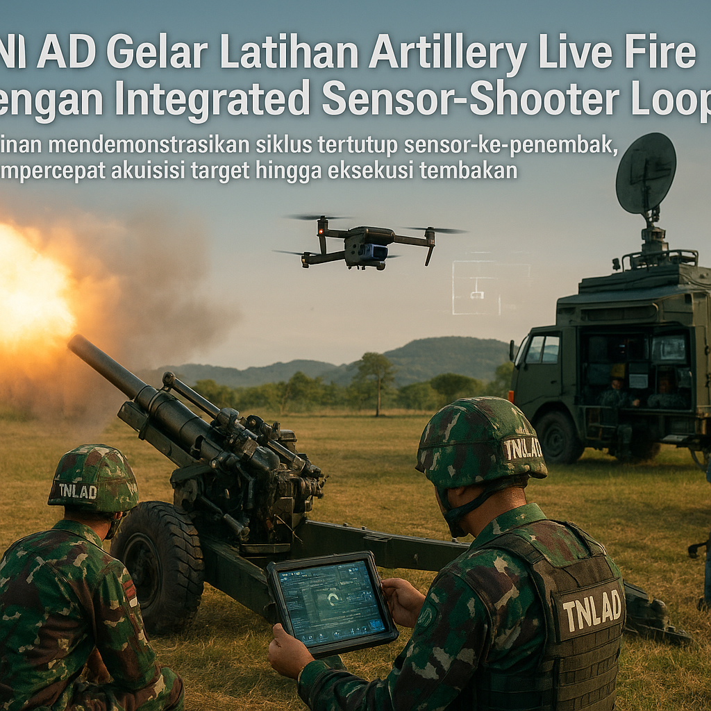 TNI AD Gelar Latihan Artillery Live Fire dengan Integrated Sensor-Shooter Loop