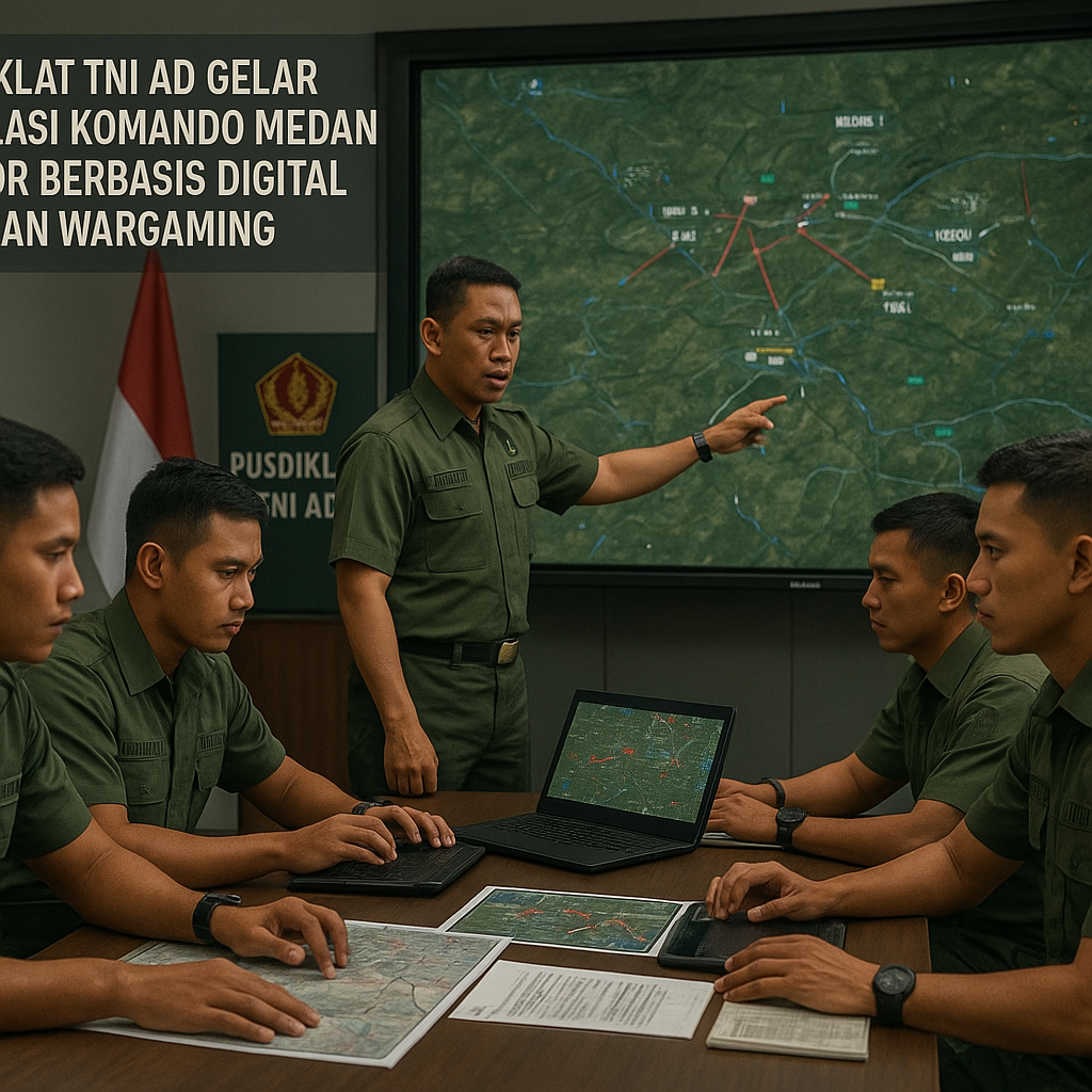 Pusdiklat TNI AD Gelar Simulasi Komando Medan Tempur Berbasis Digital dengan Wargaming