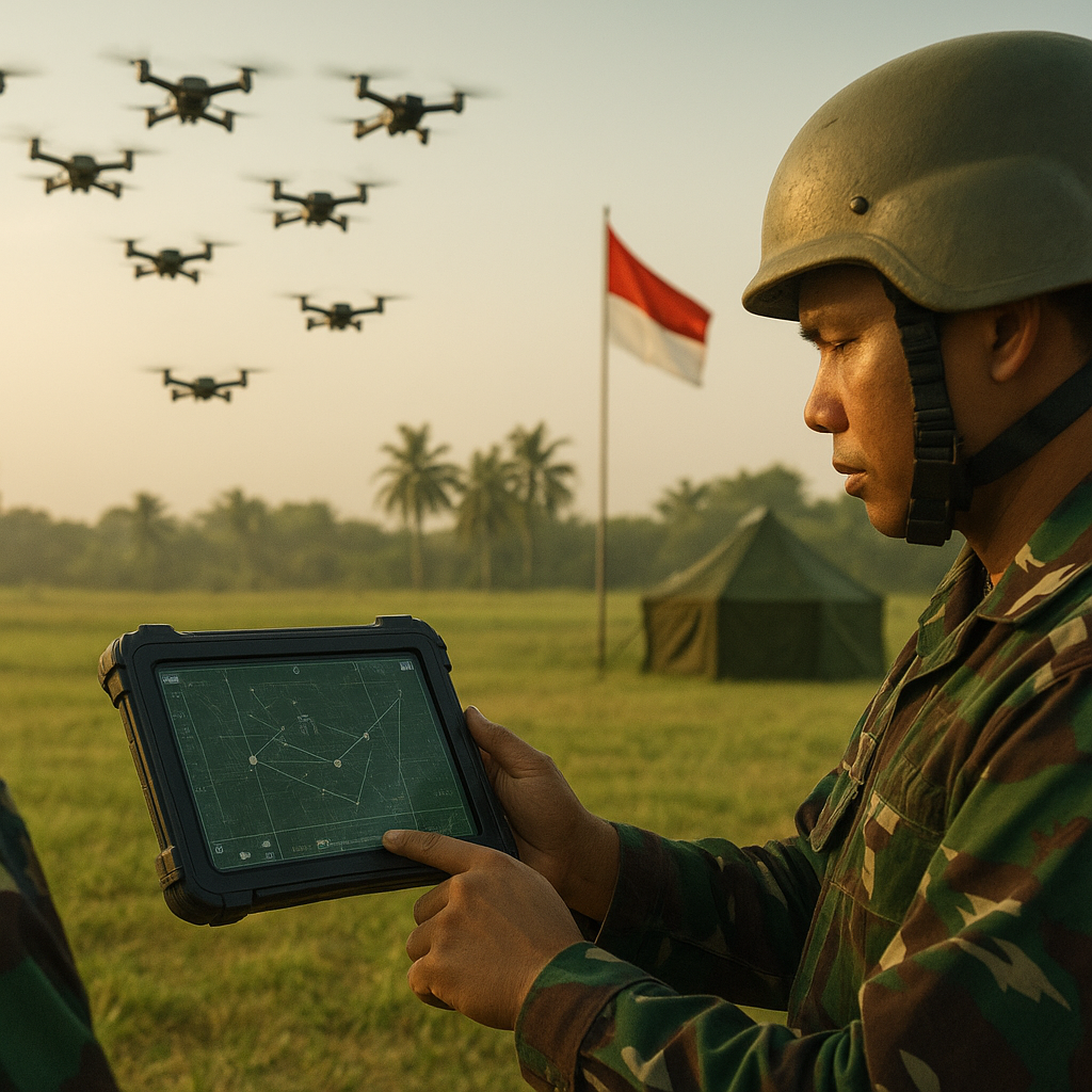 Penerapan Drone Swarm dalam Simulasi Reconnaissance dan Target Acquisition TNI AD