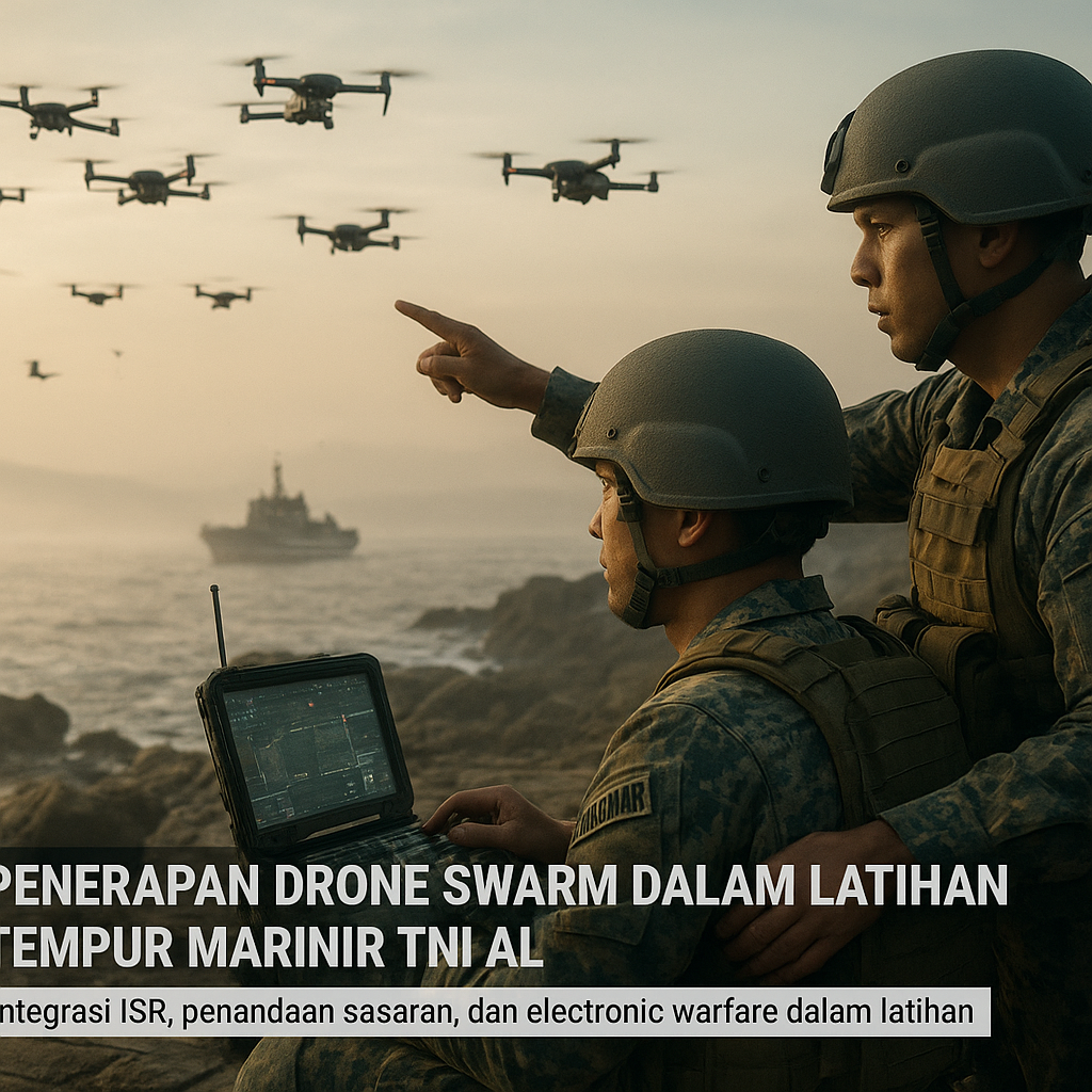 Penerapan Drone Swarm dalam Latihan Tempur Marinir TNI AL
