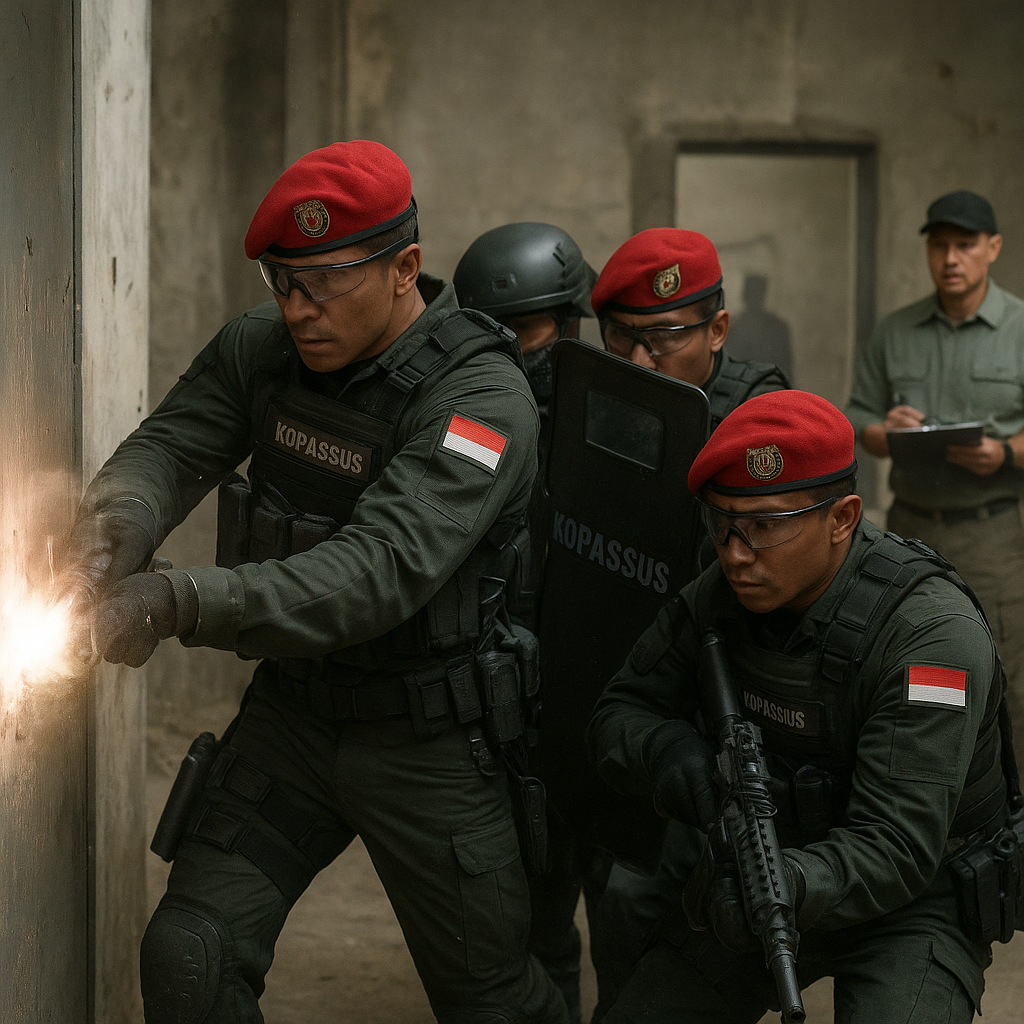 Kopassus Gelar Latihan Counter-Terrorism di Fasilitas Shoot House