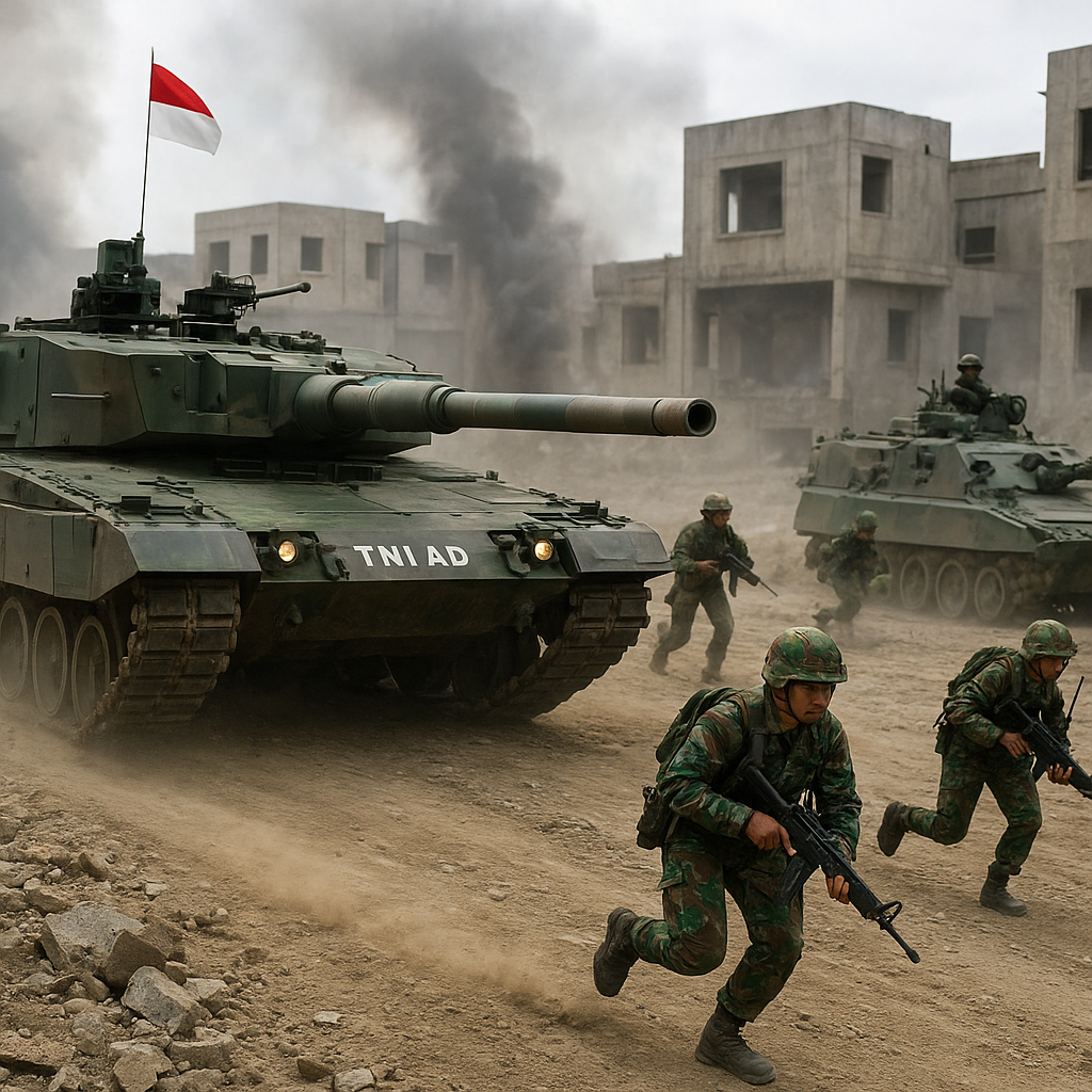 Kavaleri TNI AD Uji Coba Doktrin Combined Arms di Lapangan Tempur Urban