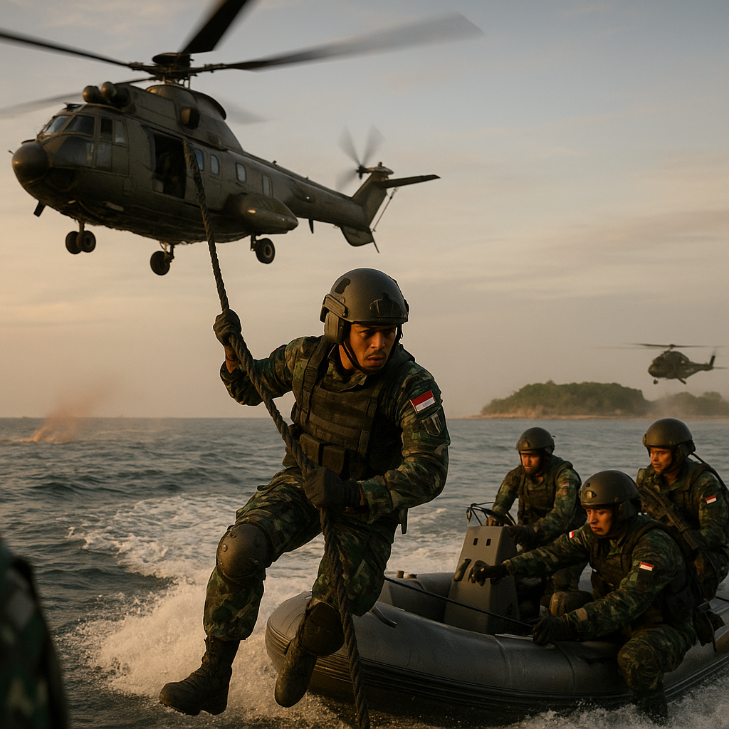 Latihan Air Assault oleh Pasukan Rapid Reaction dengan Helikopter Serbu