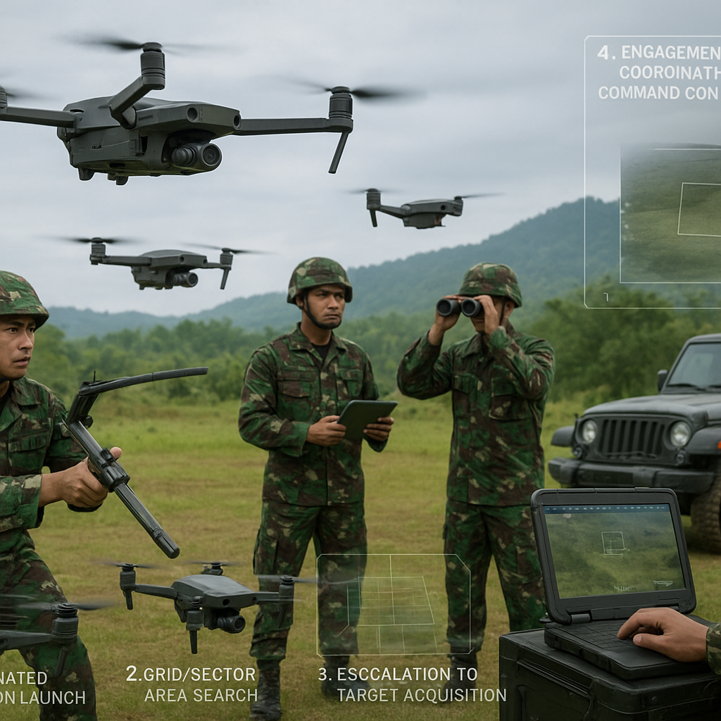 Penggunaan Drone Swarm dalam Simulasi Reconnaissance dan Target Acquisition