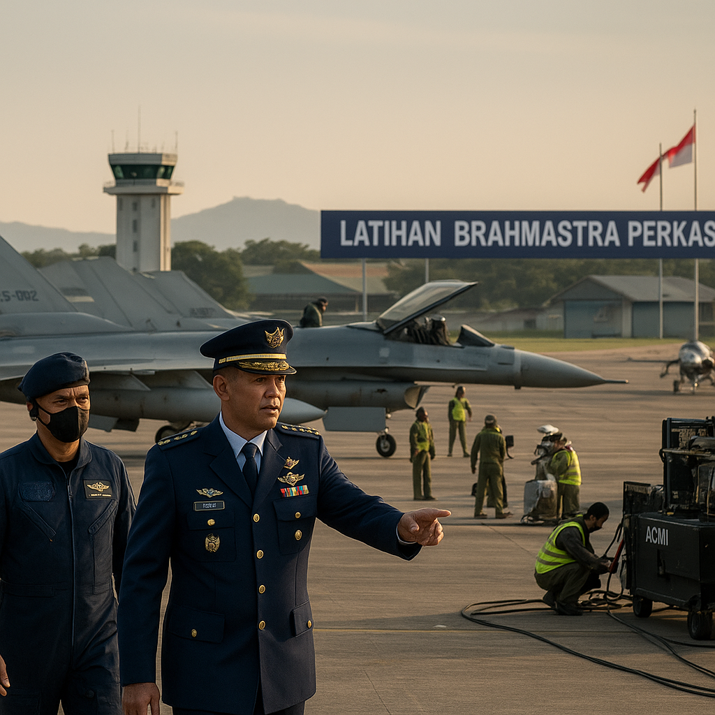 Latihan Brahmastra Perkasa 2026, Pangkoopsau Tinjau Kesiapan Tempur Alutsista Jet Tempur di Lanud Iswahjudi
