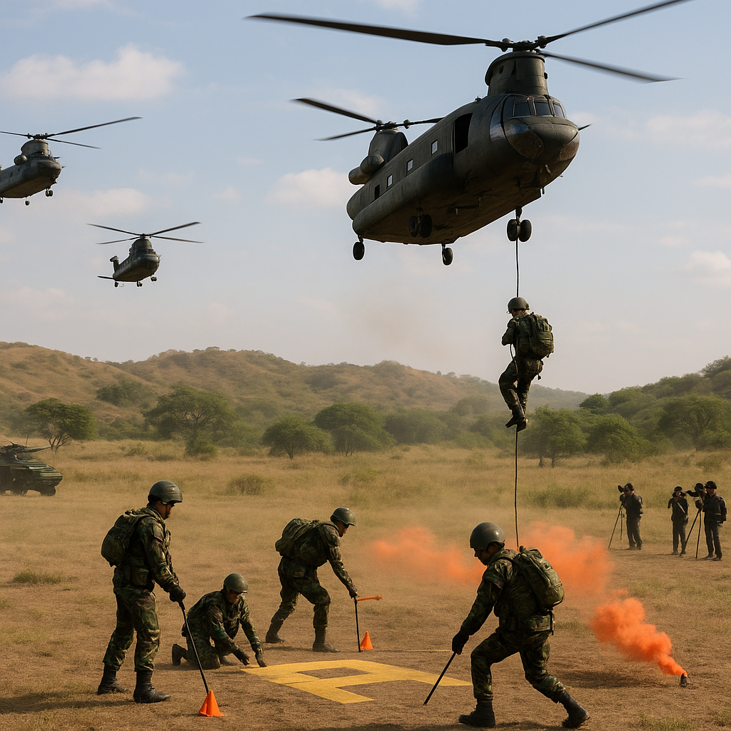 Penerbad Latih Air Assault dan Pembentukan Helicopter Landing Zone (HLZ) di Atambua