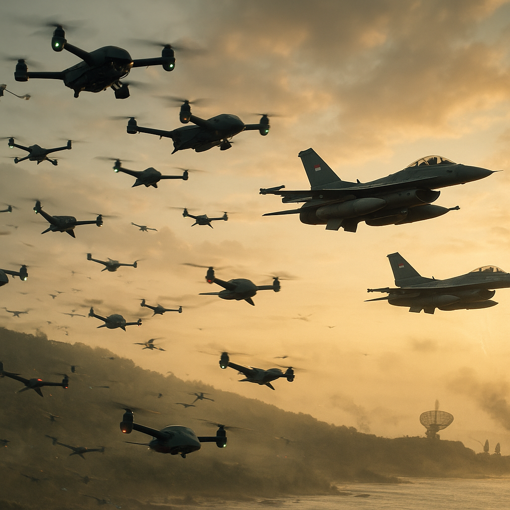 TNI AU Latih Integrasi Drone Swarm dengan Pesawat Tempur dalam Skema Suppression of Enemy Air Defense (SEAD)