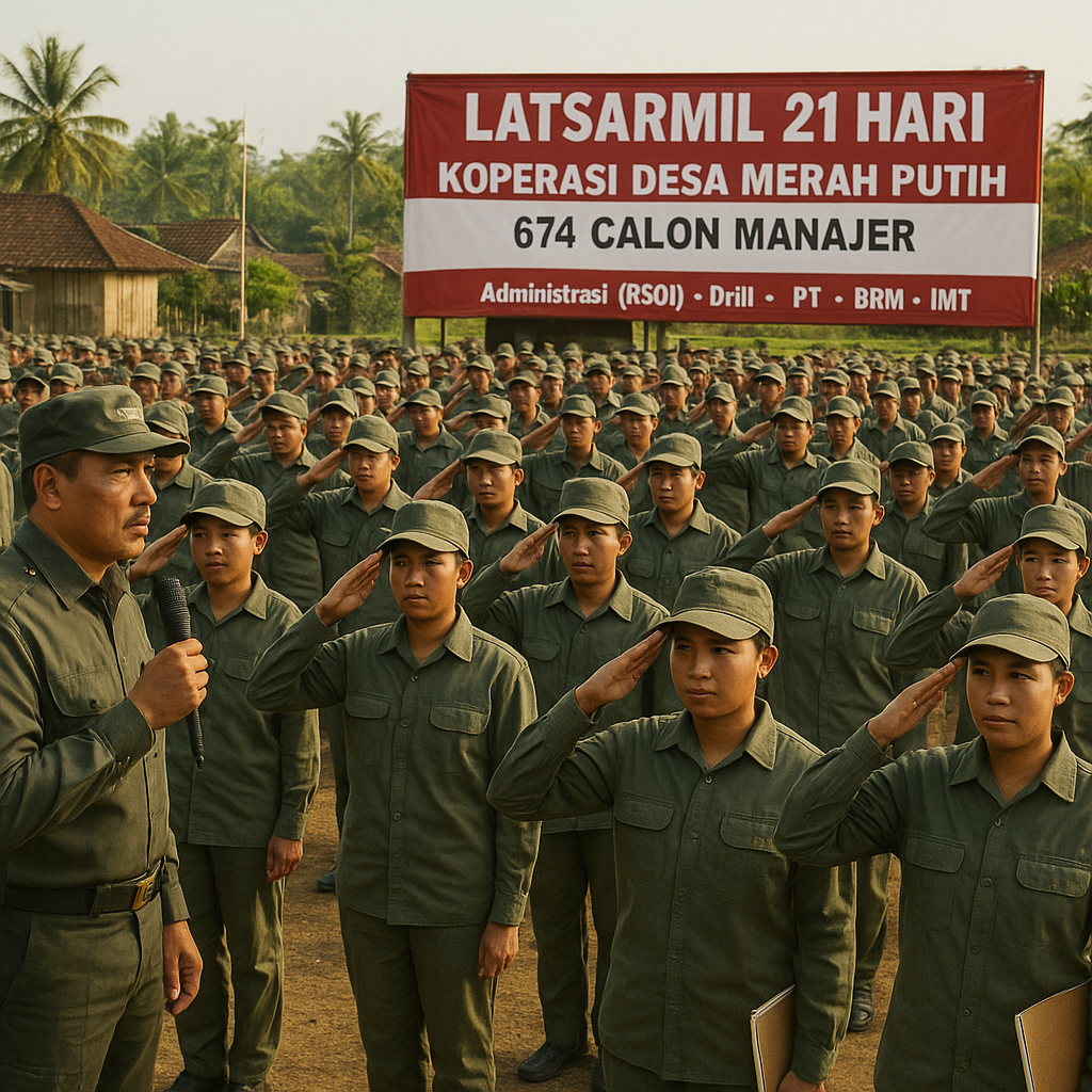 674 Calon Manajer Koperasi Desa Merah Putih Digembleng dengan Latihan Dasar Militer (Latsarmil)