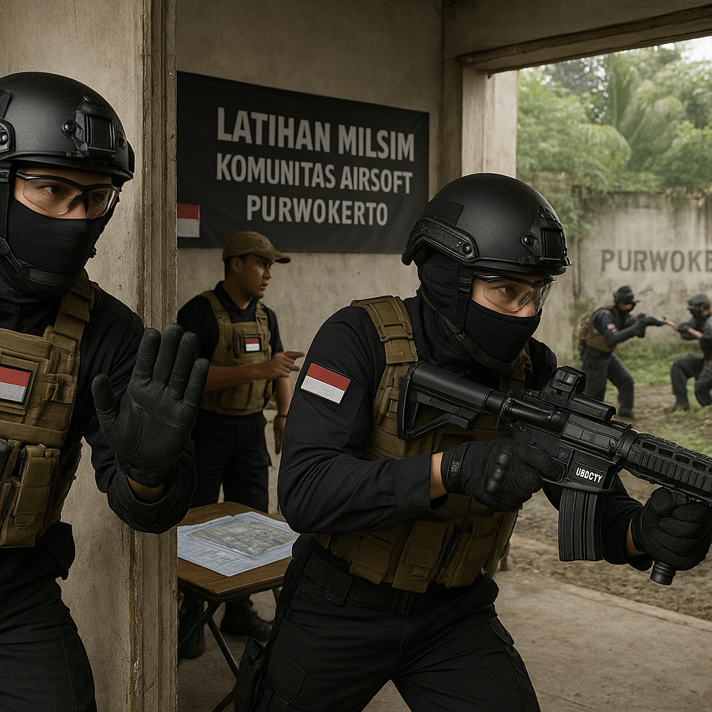 Sensasi Simulasi Tempur Ala Komunitas Airsoft Purwokerto, Latihan Taktik dengan Replika Senjata