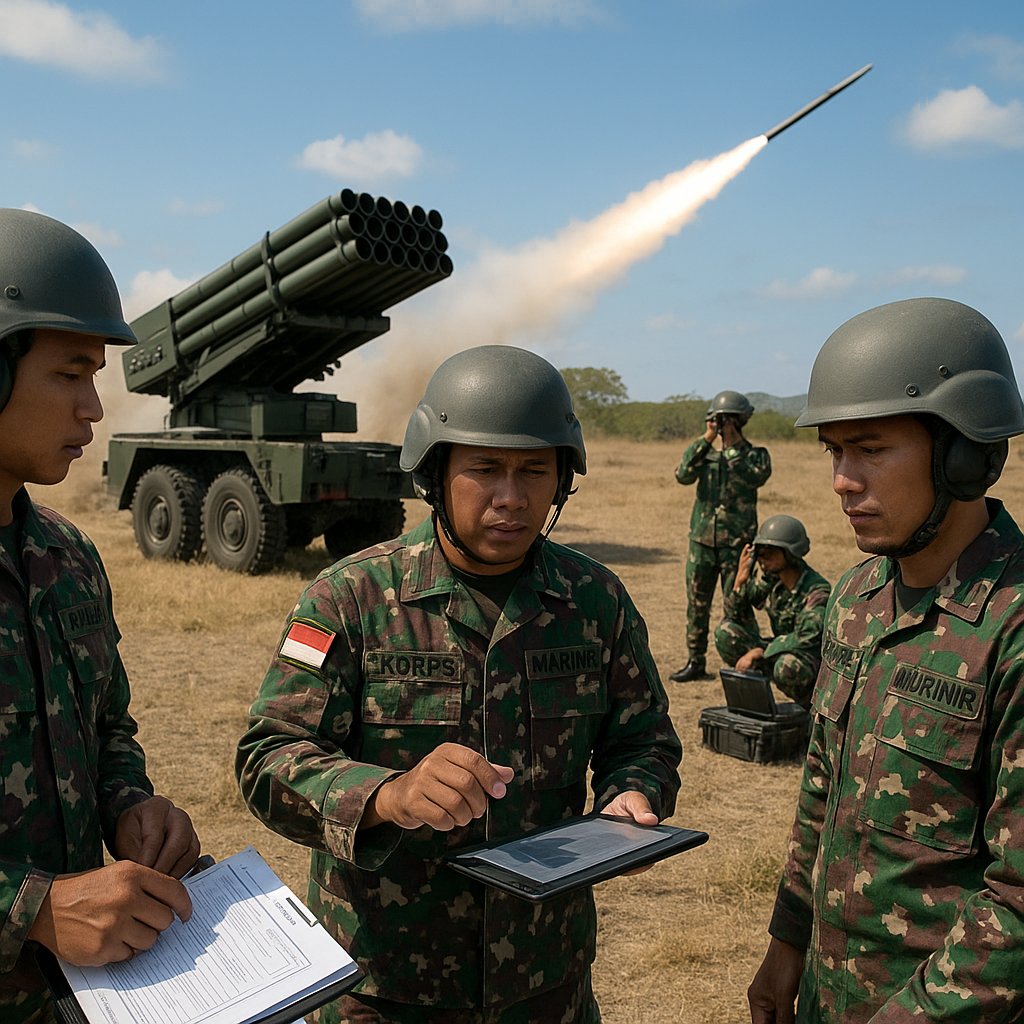 Korps Marinir Uji Fungsi Roket Kaliber 122 mm Buatan Serbia di Puslatpurmar 5 Baluran