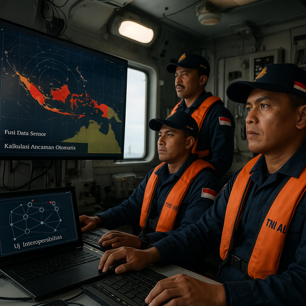 TNI AL Uji Coba Sistem Komando dan Kendali Terintegrasi di KRI Bung Tomo