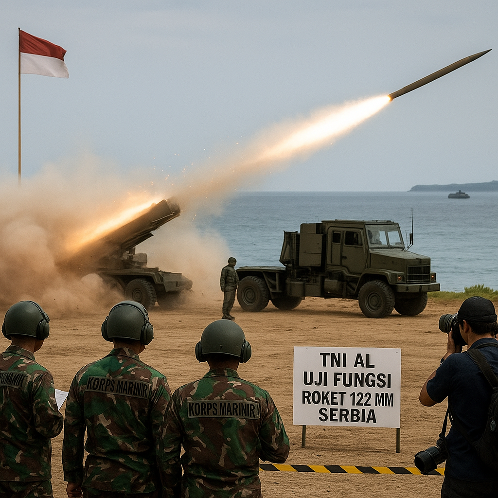 TNI AL Uji Fungsi Roket 122 MM Serbia untuk Marinir