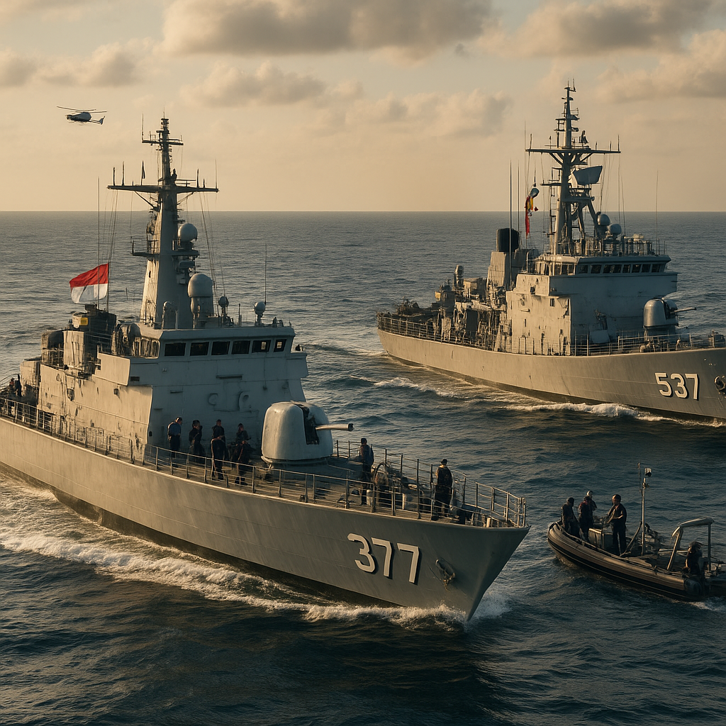 Koarmada II Kerahkan KRI Golok dan KRI Ajak Manuver Taktis di Perairan Ambalat
