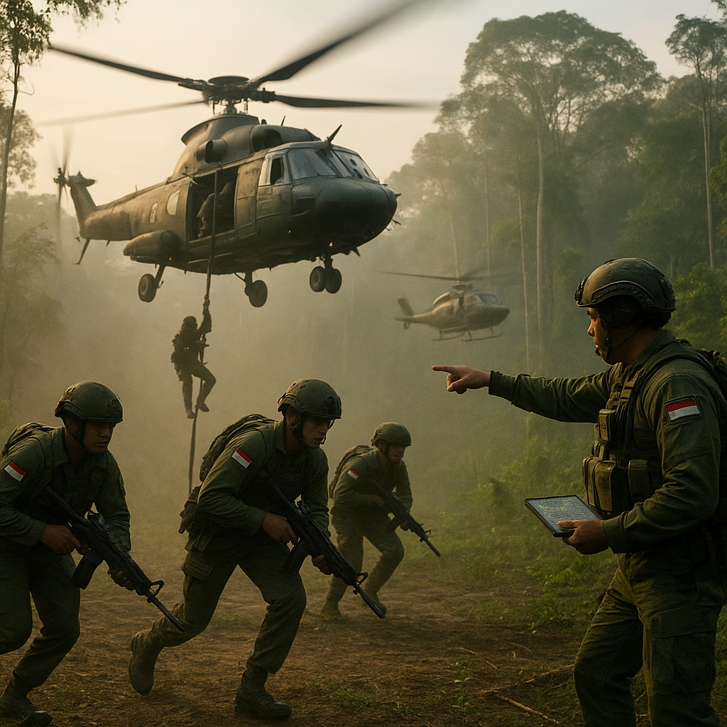 Penerbad TNI AD Latihan Air Assault dengan Helikopter Serang di Kalimantan