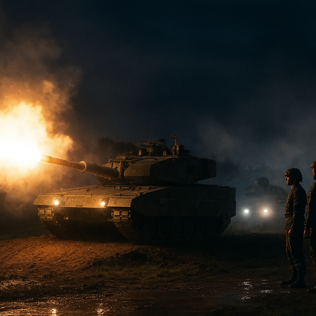 Batalyon Kavaleri TNI AD Latihan Penembakan Tank Malam Hari di Baturaja