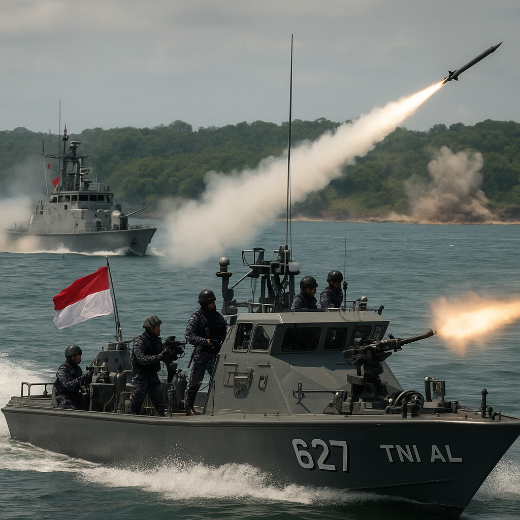 TNI AL Bedah Taktik Naval Strike dalam Latihan Serang Darat dari Laut di Perairan Banten