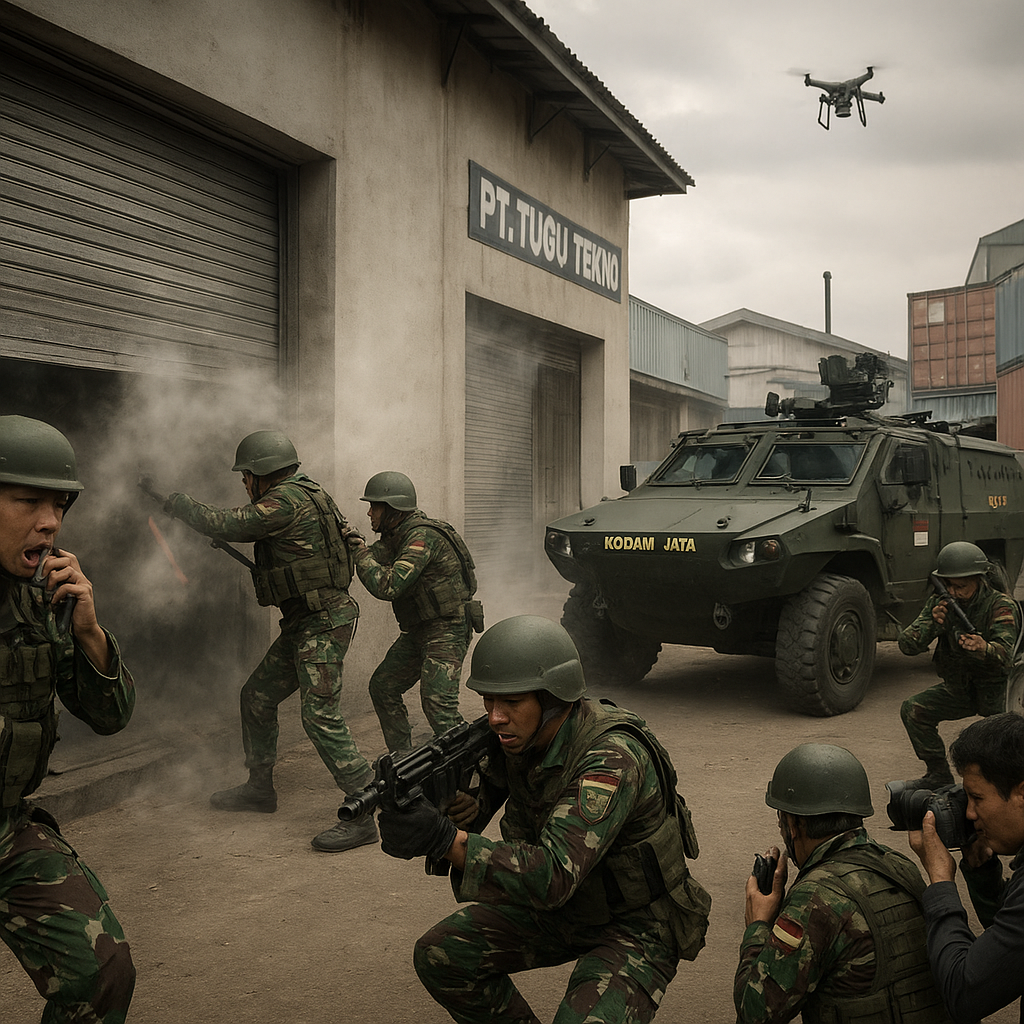 Kodam Jaya Pamerkan Doktrin Urban Warfare Terbaru dalam Geladi Tempur 'Cakra 2026' di Kawasan Industri