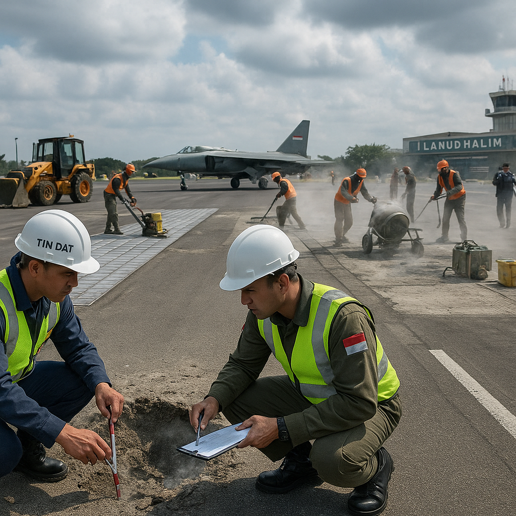 Simulasi Komando: TNI AU Latihan Prosedur 'Rapid Runway Repair' di Lanud Halim, Siapkan Skenario Kerusakan oleh Serangan Musuh