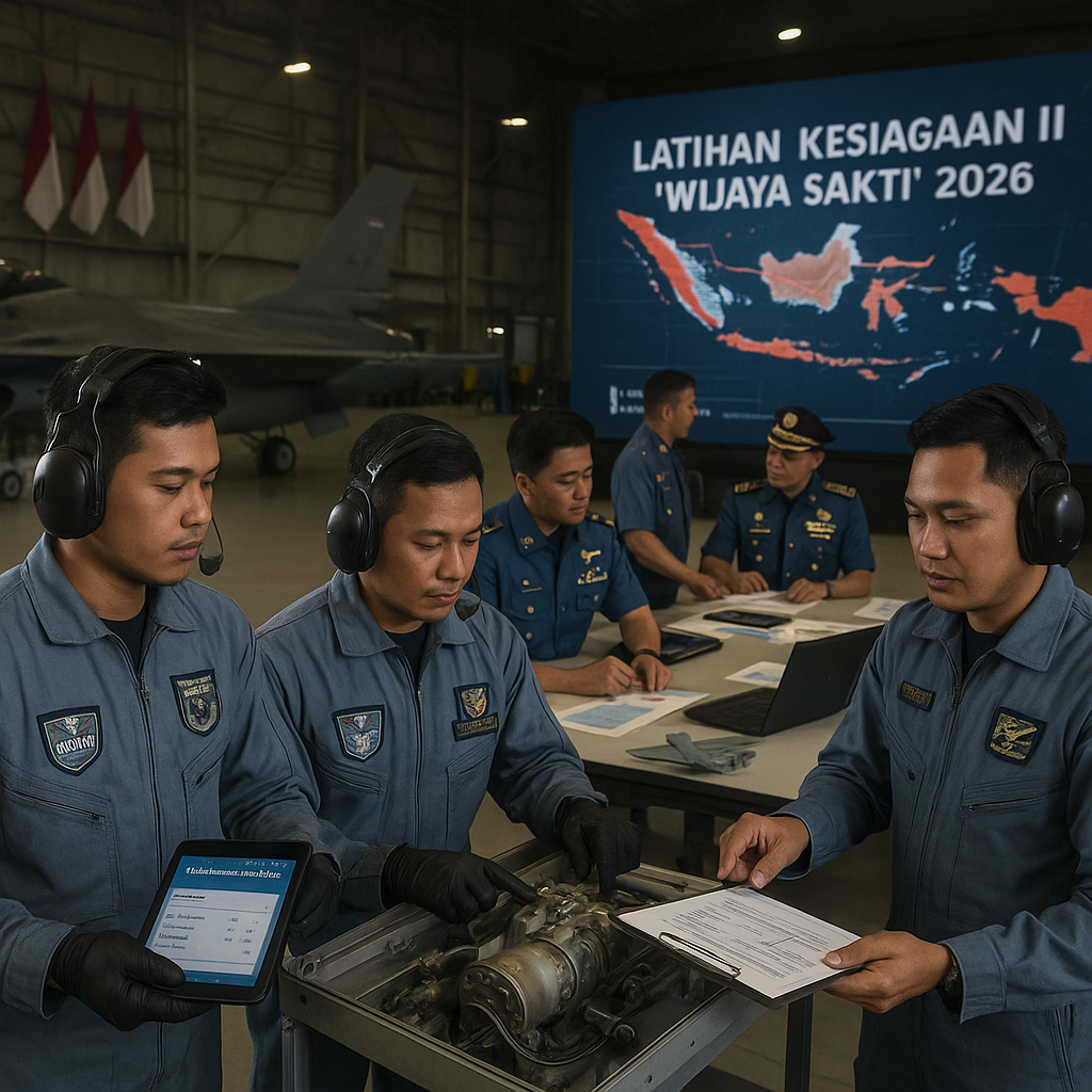 Latihan Kesiagaan II “Wijaya Sakti” 2026 Tingkatkan Kesiapan Dukungan Pemeliharaan TNI AU