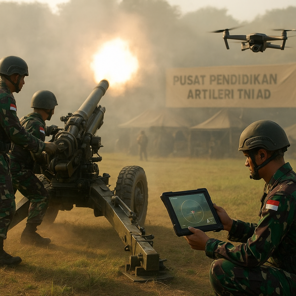 Pusat Pendidikan Artileri TNI AD Gelar Latihan Bidikan Tidak Langsung dengan Drone Spotting
