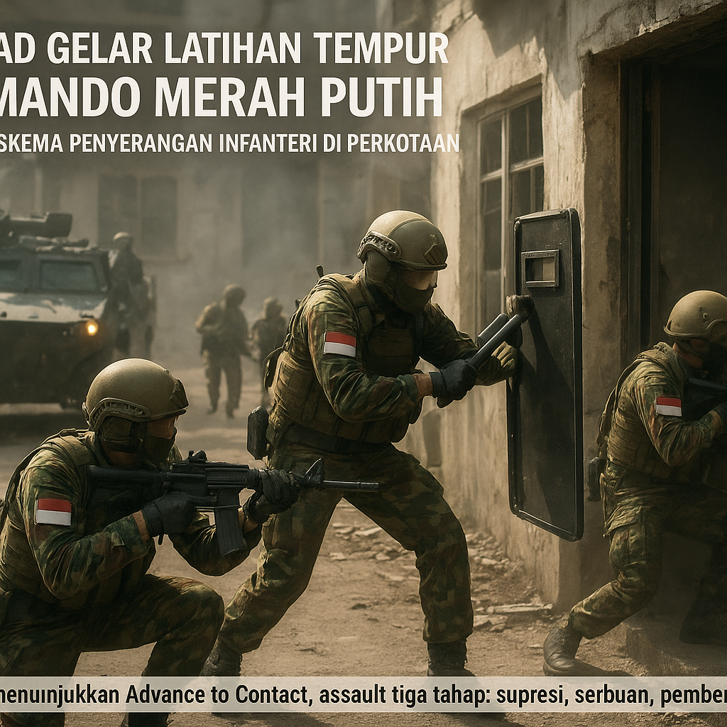 TNI AD Gelar Latihan Tempur Komando Merah Putih: Bedah Skema Penyerangan Infanteri di Perkotaan