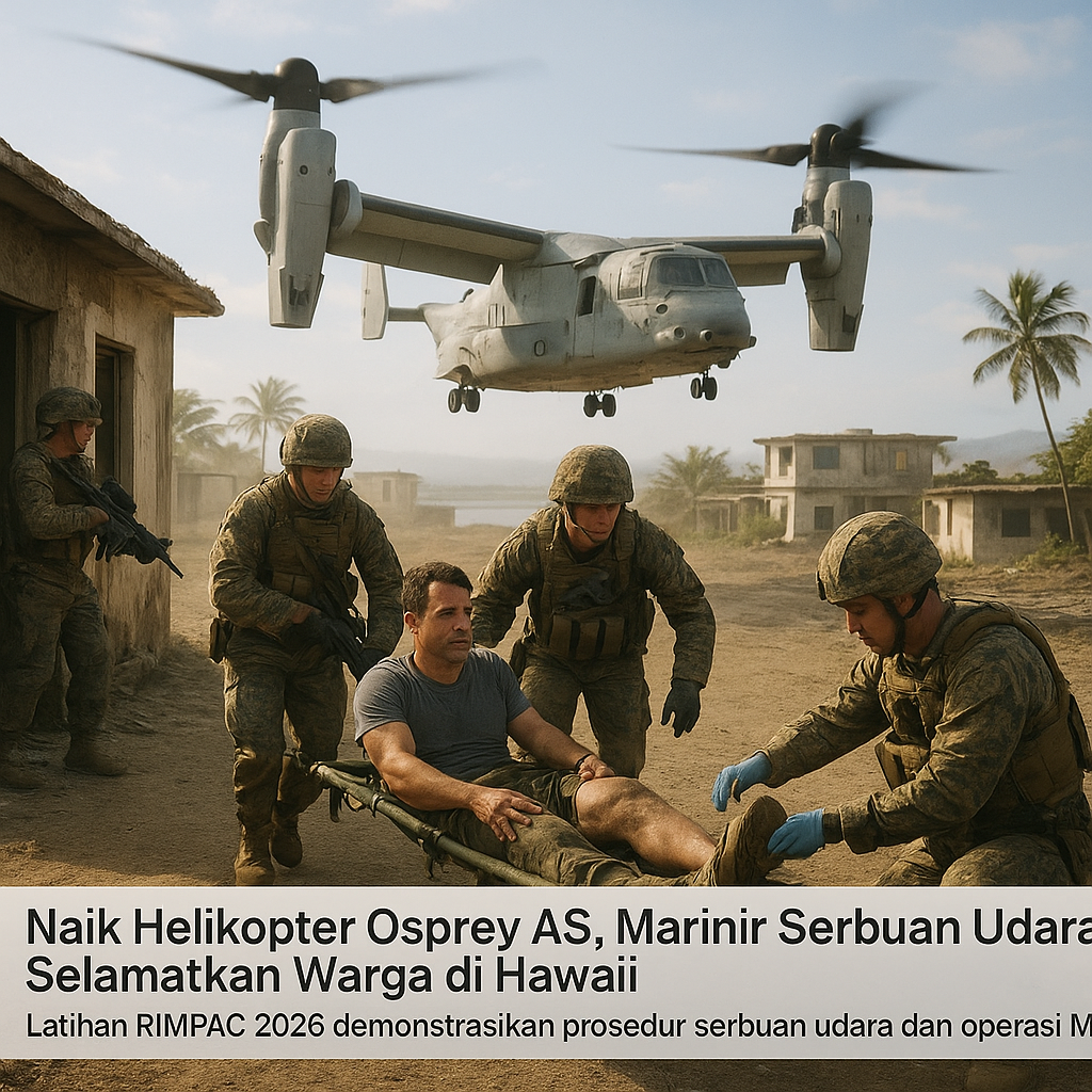 Naik Helikopter Osprey AS, Marinir Serbuan Udara Selamatkan Warga di Hawaii