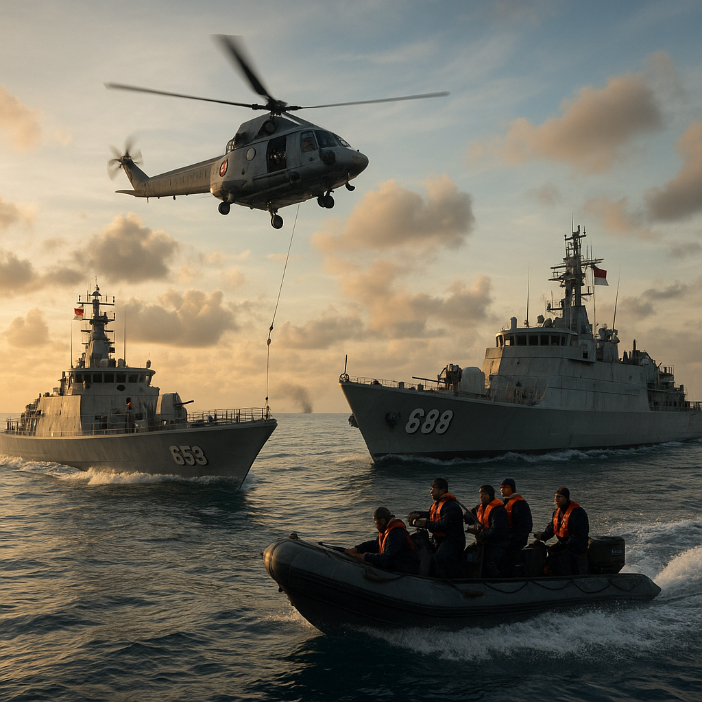 Manuver di Ambalat, KRI Ajak-653 & KRI Golok-688 Berlatih Tempur di Perbatasan Indonesia dan Malaysia